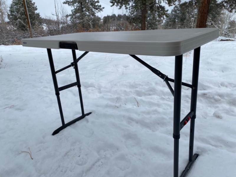 Folding Table With Adjustable Legs