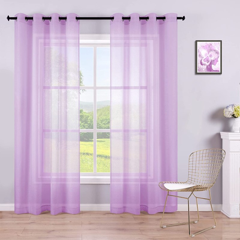 White And Purple Curtains