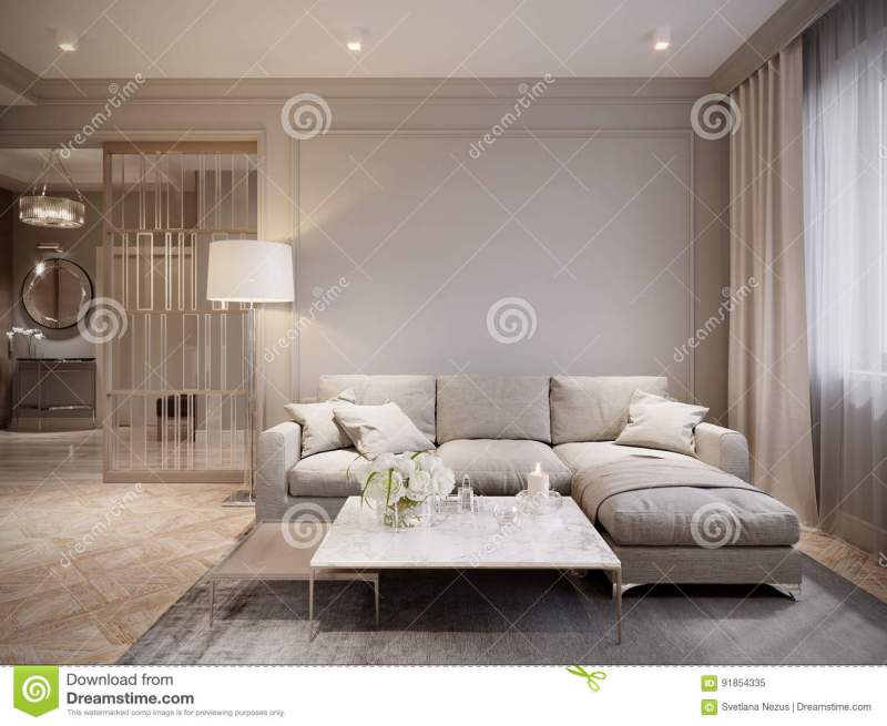 Beige Gray Living Room